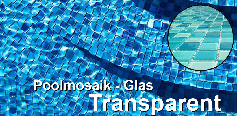 Pool mosaic glass transparent