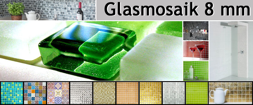 Glass mosaic transparent 8mm