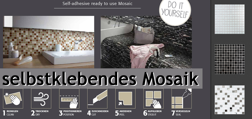 Self-adhesive mosaics