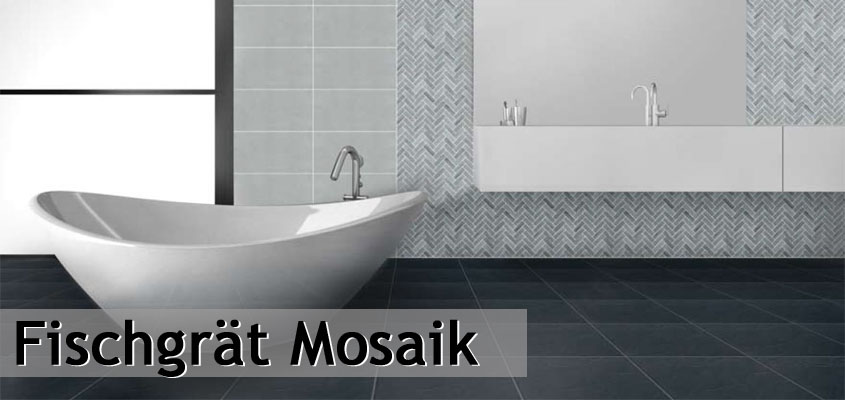 Ceramic mosaic herringbone
