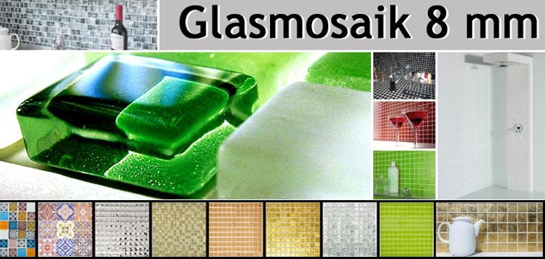 Glass mosaic transparent 8mm