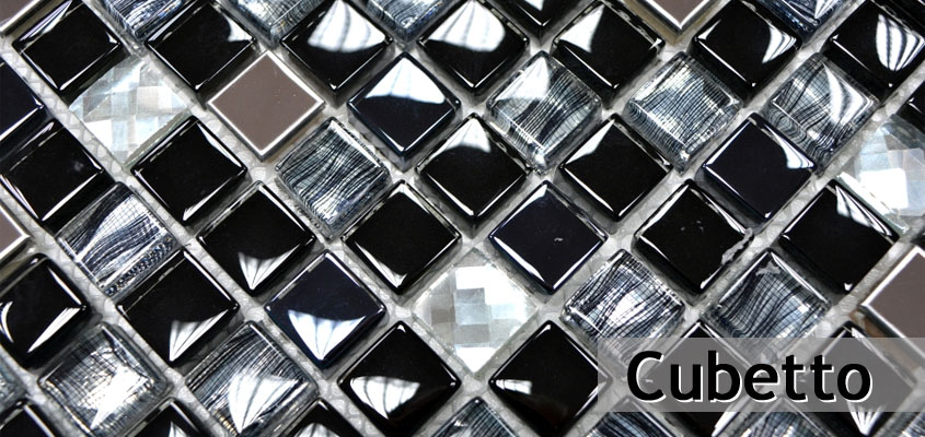 Glass natural stone mosaic Cubetto