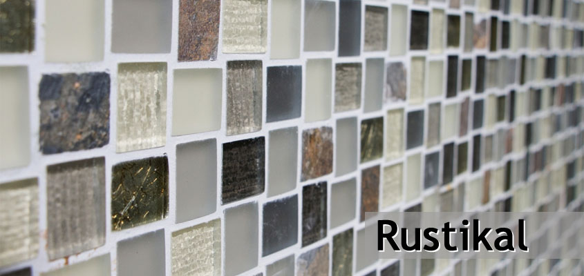 Glass Natural Stone Mosaic Rustic