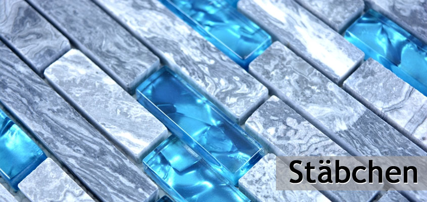 Glass natural stone mosaic rods
