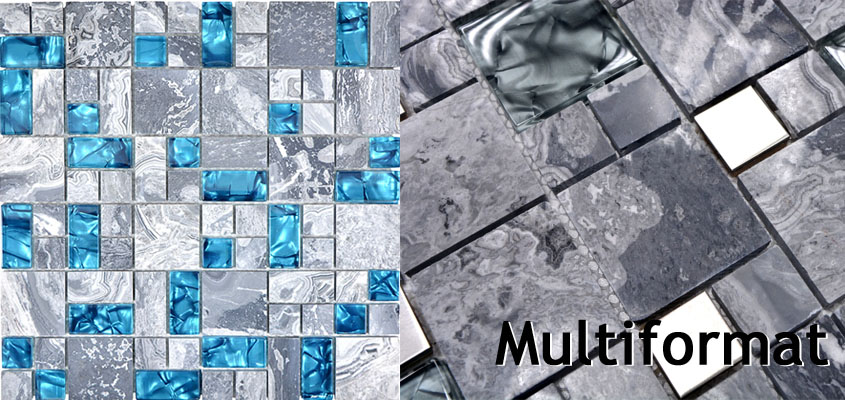 Glass natural stone mosaic multi-format