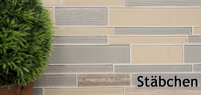Glass natural stone mosaic rods