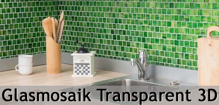 Transparent glass mosaic 3D