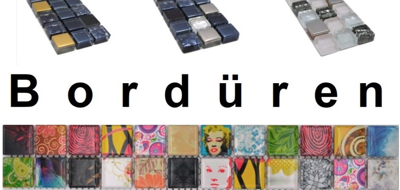 Mosaic borders made of glass, natural stone or ceramic