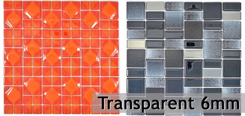 Glass mosaic transparent 6mm