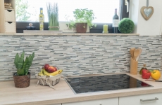 Mosaic tile translucent stainless steel white wood composite glass mosaic Crystal stone steel wood white MOS86-SV85_f