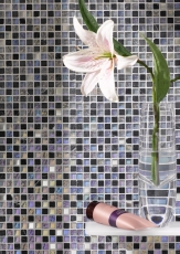Mosaic tile Translucent stainless steel gray Glass mosaic Crystal stone Steel gray MOS92-0206_f