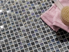 Mosaic tile Translucent stainless steel gray Glass mosaic Crystal stone Steel gray MOS92-0206_f