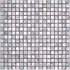 Mosaic tile Translucent aluminum silver Glass mosaic Crystal Alu Resin silver MOS92-0202_f