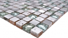Mosaic tile Translucent aluminum silver Glass mosaic Crystal Alu Resin silver MOS92-0202_f