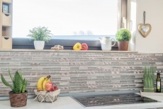 Mosaic tile kitchen splashback translucent aluminum beige copper composite glass mosaic Crystal stone aluminum beige copper MOS49-GV74_f