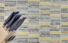 Mosaic tile kitchen splashback translucent gold rectangle glass mosaic Crystal stone gold MOS87-29_f