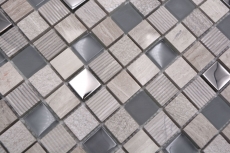 Mosaic tile kitchen splashback Translucent light gray silver Glass mosaic Crystal stone EP light gray silver MOS92-HQ20_f
