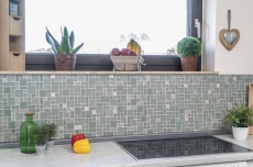 Mosaic tile kitchen splashback translucent gray combination glass mosaic Crystal stone clear gray gray matt MOS88-MC669_f