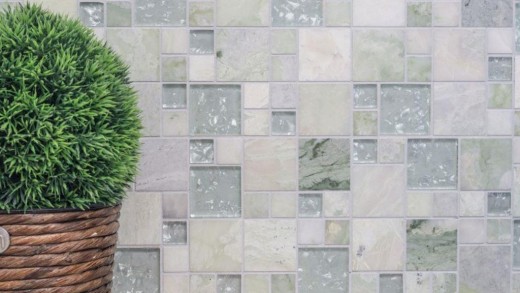 Mosaic tile Translucent gold light green combination glass mosaic Crystal stone Onyx gold MOS88-MC639_f