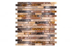 Mosaic tile kitchen splashback translucent beige brown composite glass mosaic Crystal marble beige brown MOS86-1302_f