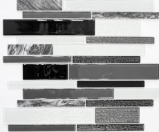 Mosaic tiles kitchen splashback gray black composite glass mosaic stone clear gray MOS67-GV34_f