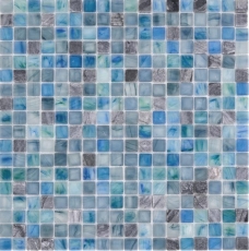 Mosaic tiles kitchen splashback green blue glass mosaic stone cream green blue MOS92-XCR1501_f