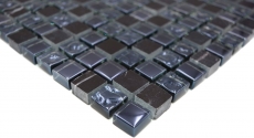 Mosaic tile kitchen splashback translucent gray black glass mosaic Crystal stone gray black MOS92-0302_f