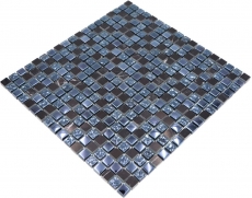 Mosaic tile kitchen splashback translucent gray black glass mosaic Crystal stone gray black MOS92-0302_f