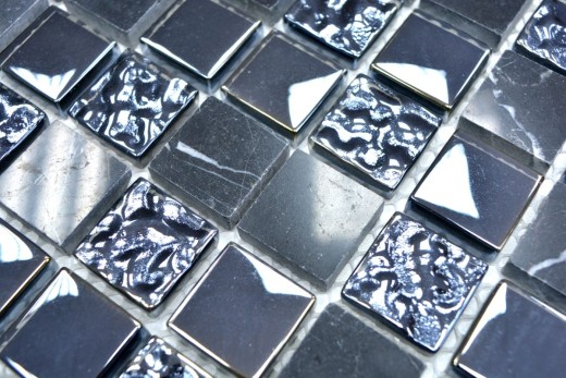 Mosaic tile Translucent gray black Glass mosaic Crystal stone gray black MOS82-0208_f