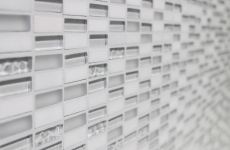 Mosaic tile kitchen splashback Translucent white rods Glass mosaic Crystal stone white white matt MOS87-1401_f