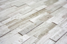 Mosaic tiles kitchen splashback self-adhesive marble natural stone gray white cream natural stone white wood MOS200-0120_f