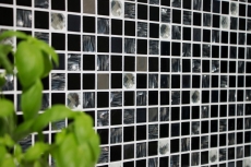 Mosaic tiles kitchen splashback self-adhesive stainless steel black glass mosaic steel black glass MOS200-4CM26_f
