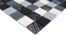 Mosaic tiles kitchen splashback self-adhesive white gray black glass mosaic gray black white wipe MOS200-4CM28_f