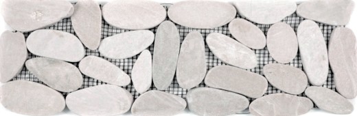 River pebbles light beige Border pebble cut white 5 7 MOSBor-SK1202_f