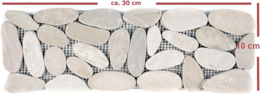 River pebbles light beige Border pebble cut white 5 7 MOSBor-SK1202_f