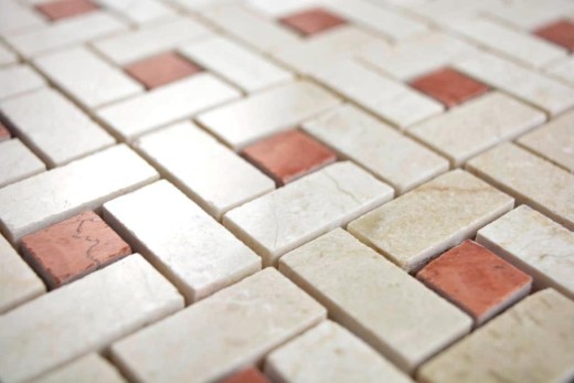Marble mosaic wheel stone cremarfil pink rose polished Marble mosaic wheel stone cremarfil pink rose MOS88-B17_f