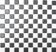 Mosaic tile ceramic RUTSCHSICHER chessboard black white matt MOS18-0305-R10_f