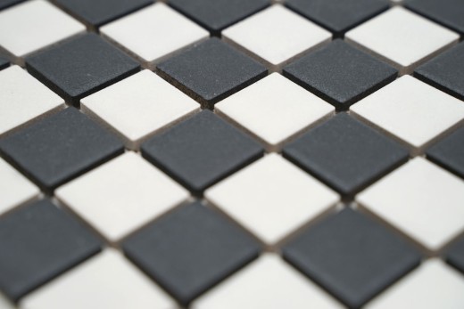 Mosaic tile ceramic RUTSCHSICHER chessboard black white matt MOS18-0305-R10_f