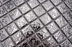 Mosaic tile ceramic mosaic SILVER textured wall tile backsplash kitchen MOS18-0207_f