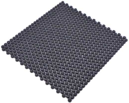 Button mosaic glass black glossy matt Shower base Shower screen Bathtub cladding MOS140-0311_f