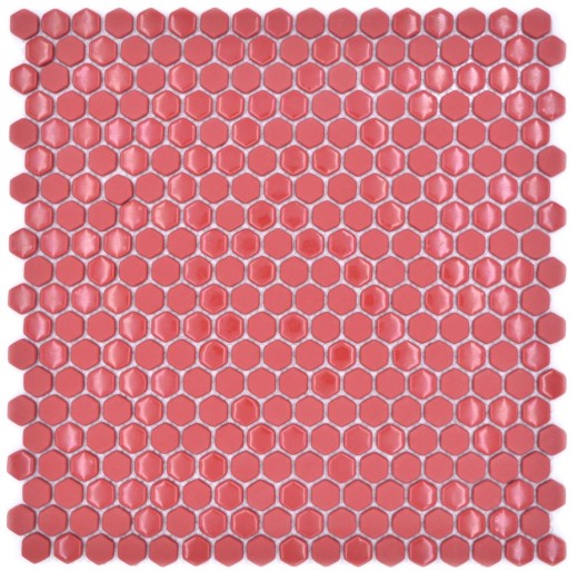 Glass mosaic hexagon red hexagonal hexagonal mosaic glossy matt mosaic tiles wall tile backsplash kitchen bathroom MOS140-0901_f