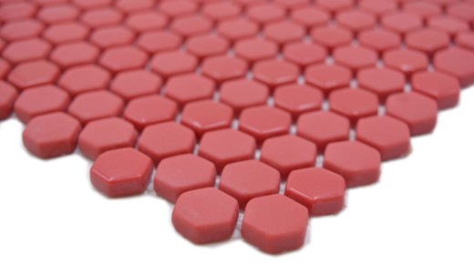 Glass mosaic hexagon red hexagonal hexagonal mosaic glossy matt mosaic tiles wall tile backsplash kitchen bathroom MOS140-0901_f