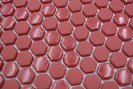 Glass mosaic hexagon red hexagonal hexagonal mosaic glossy matt mosaic tiles wall tile backsplash kitchen bathroom MOS140-0901_f