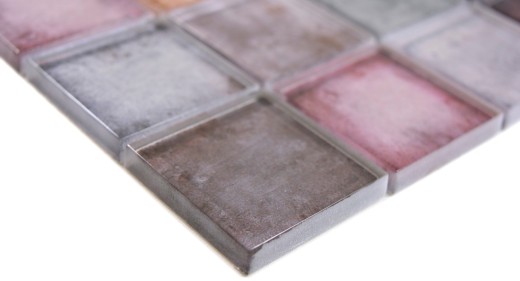 Glass mosaic rose brown purple mix mosaic tile wall tile backsplash kitchen bathroom - MOS88-0412_f