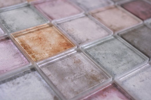 Glass mosaic rose brown purple mix mosaic tile wall tile backsplash kitchen bathroom - MOS88-0412_f