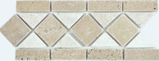 Travertine natural stone border noce chiaro Beige Wall Floor Shower Bathroom Kitchen MOSBor-0246_f