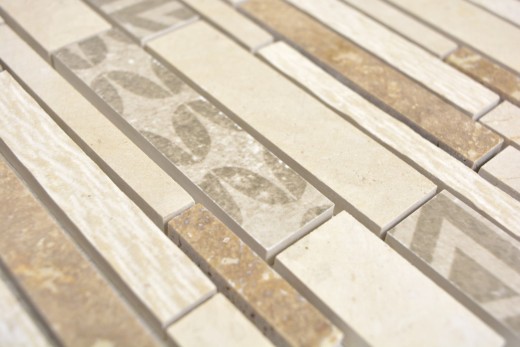 Composite marble/ceramic mix beige 3F mosaic tile wall tile backsplash kitchen bathroom MOS180-B0327B_f
