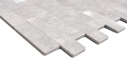 Composite vinyl stone look Cement gray/Silver mosaic tile wall tile backsplash kitchen bathroom MOS200-4GS_f