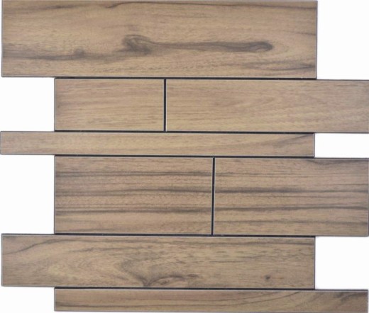 Wall panels self-adhesive wood look dark brown kitchen splashback tile back MOS200-52WDL_f