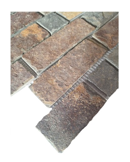 Slate mosaic tile natural stone brick brown rust tile backsplash mosaic mat mosaic panel splashback - MOS34-1204